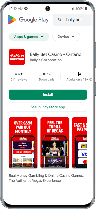 Google Play Store Bally Bet