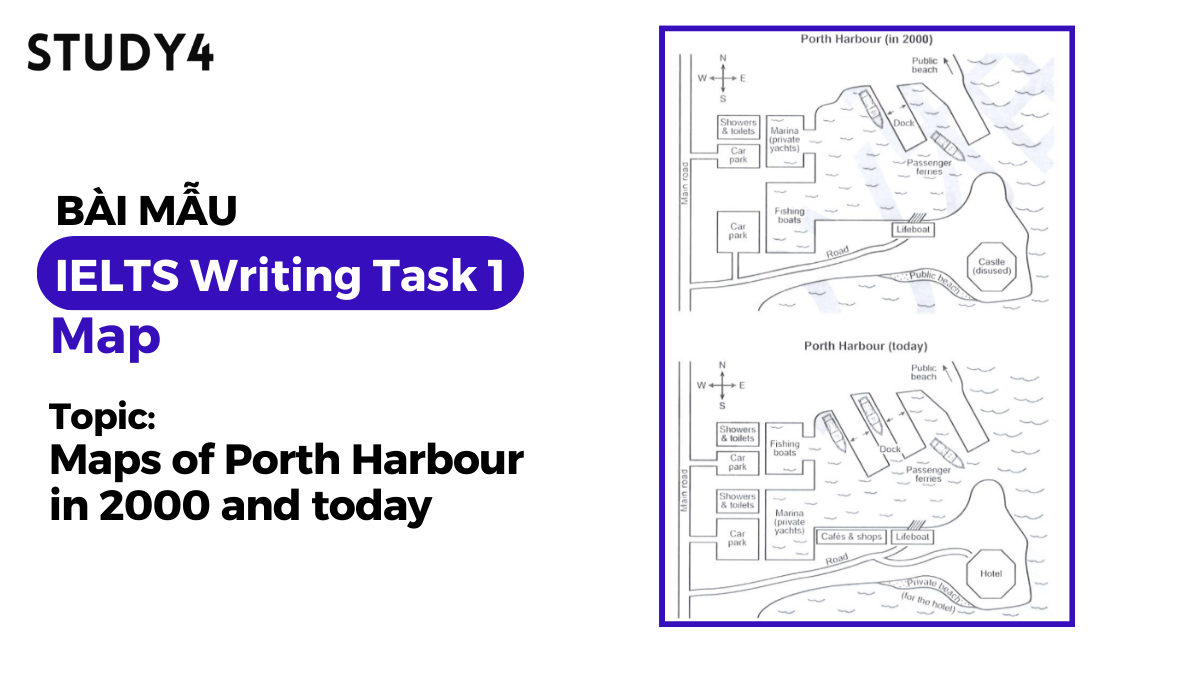 Maps of Porth Harbour in 2000 and today - Bài mẫu IELTS Writing Task 1 ...