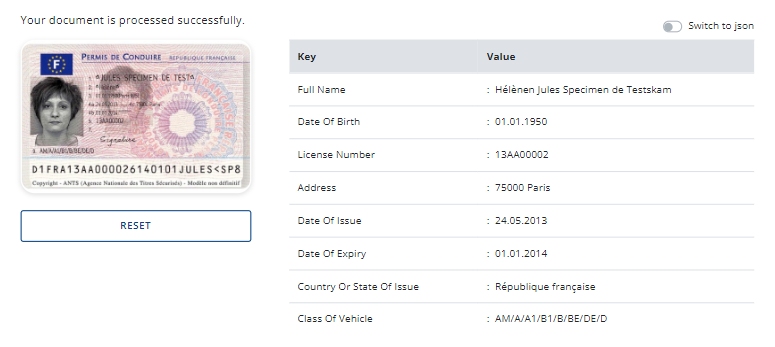 driving license extraction