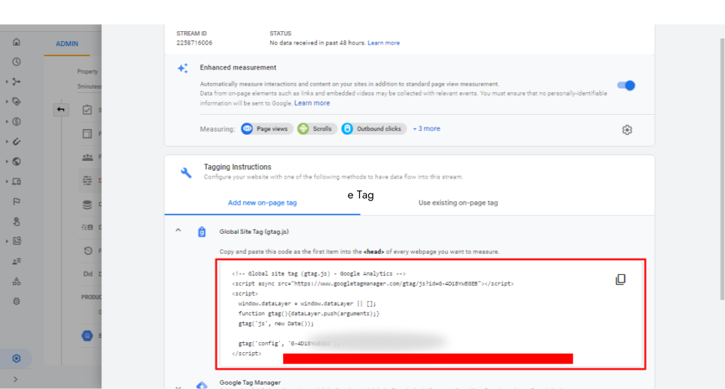 Google Site Tag  Setup GA4