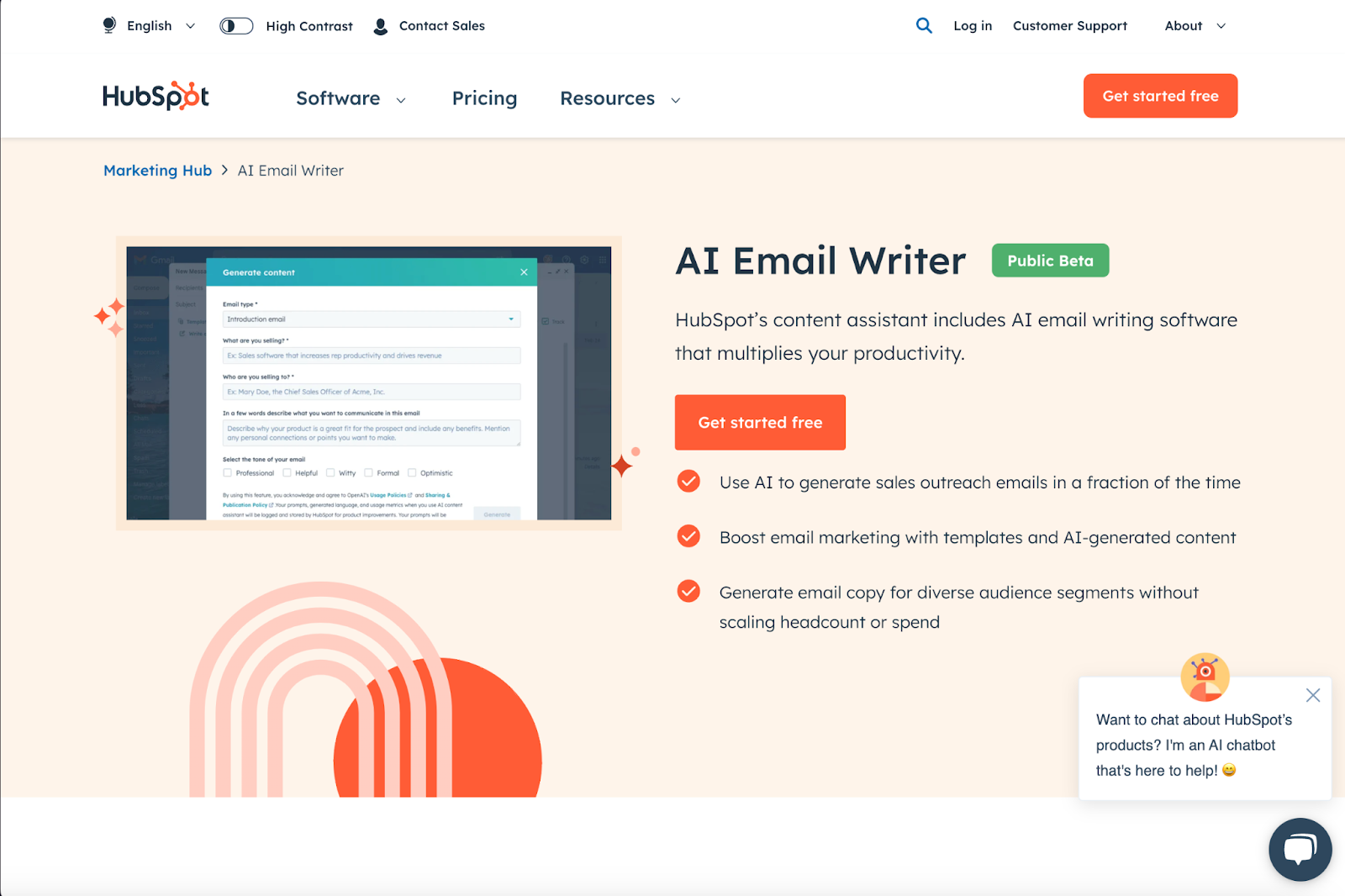 hubspot ai email copywriter