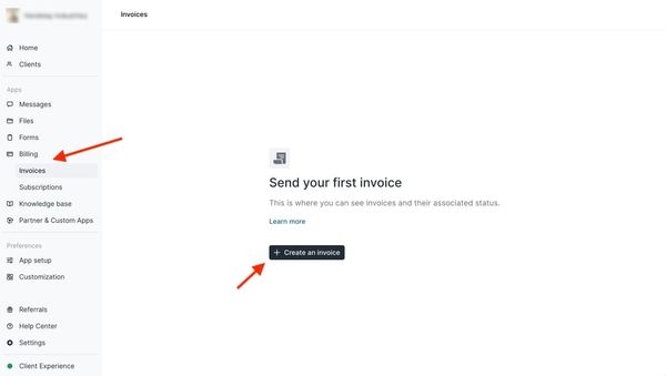 Sending an invoice in Copilot