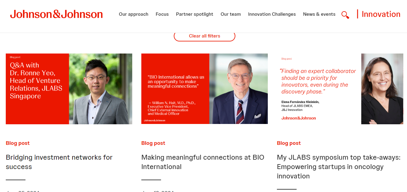 Johnson & Johnson blog - one of the best corporate blogs