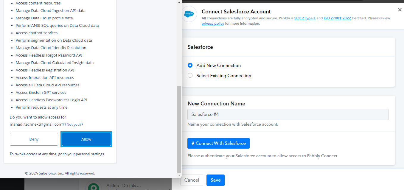 Allowing app in Salesforce