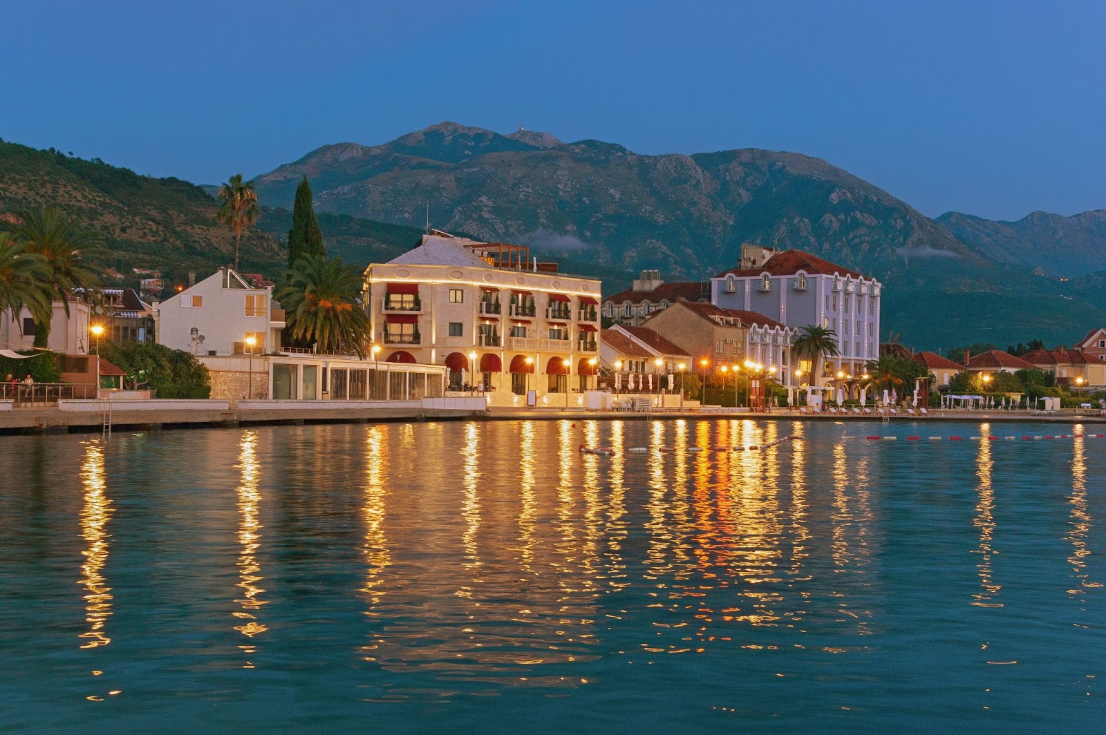 Pine pier and embankment in Tivat