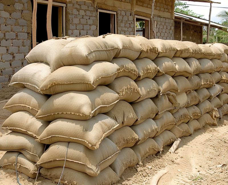 Earthbags are sacks filled with earth or other natural materials, used in construction to create strong and durable walls. This method is known for its affordability and sustainability.