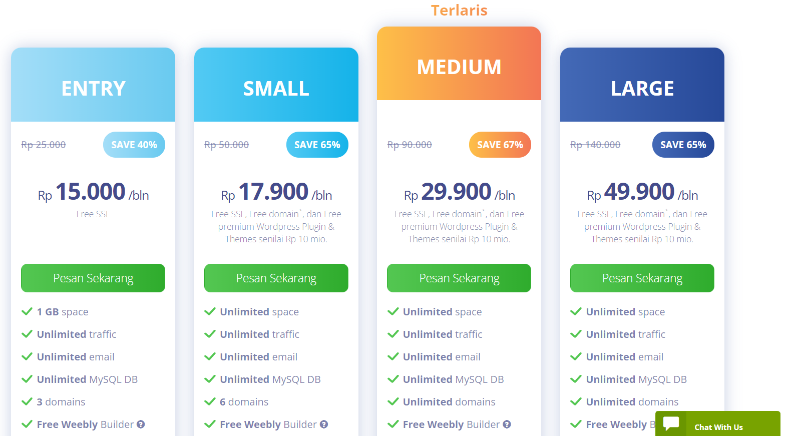 paket hosting rumah web