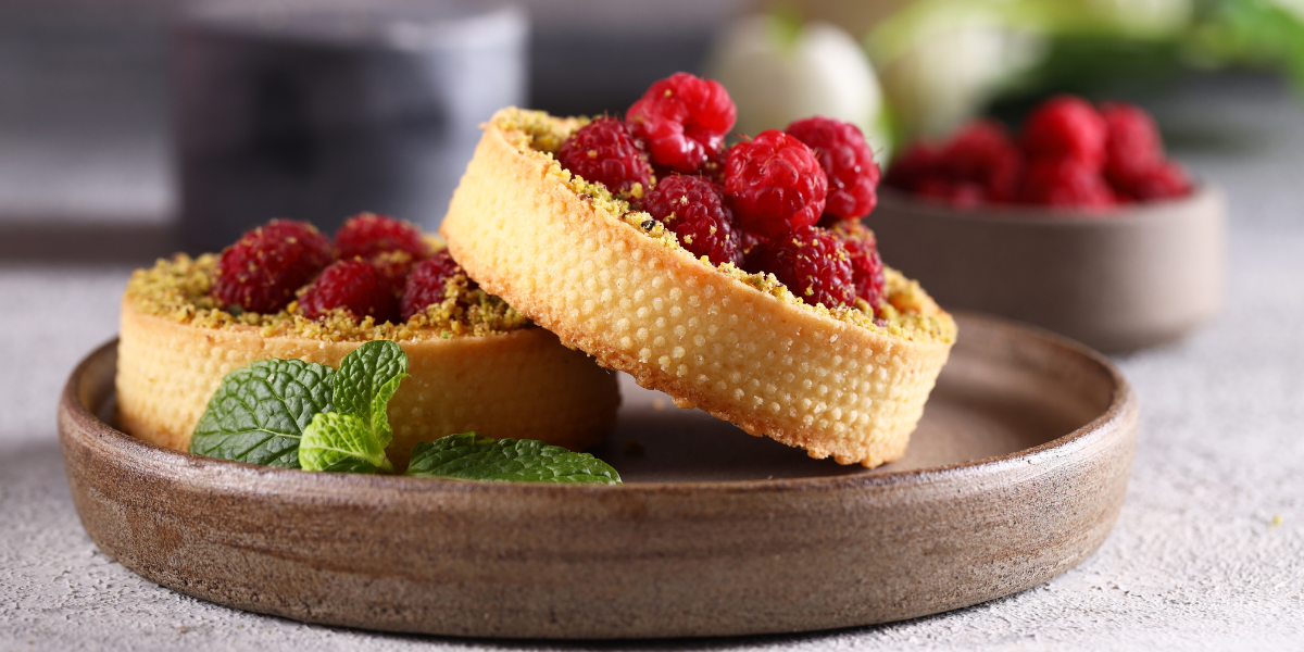 Raspberry Tartlets with Pistachio Crust