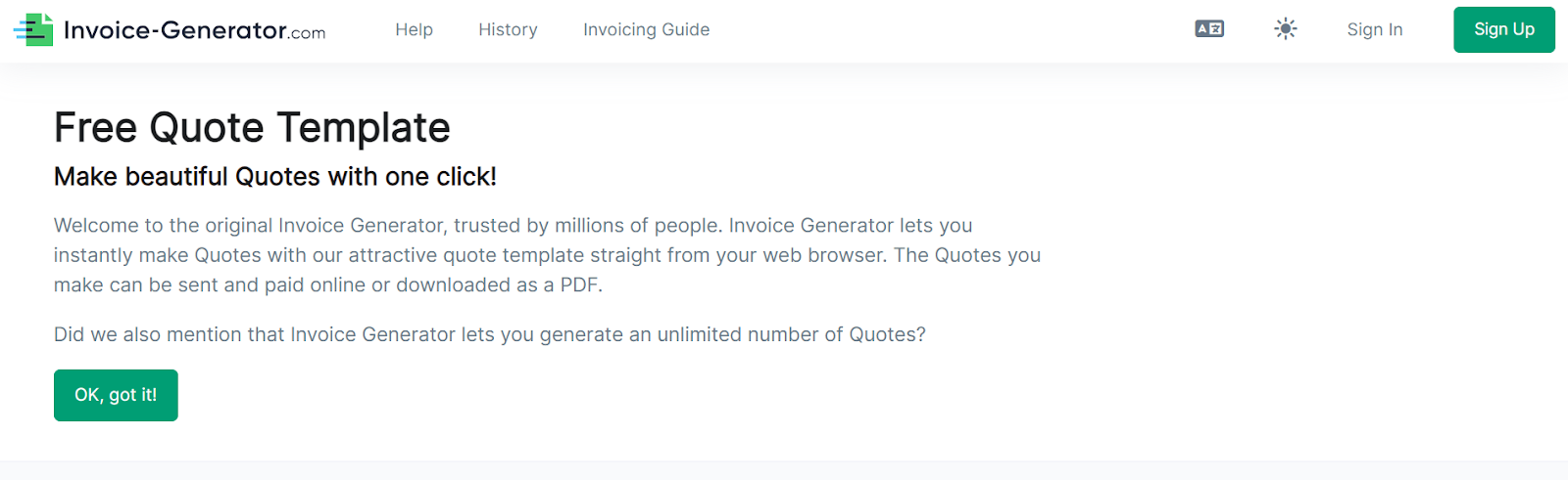 Invoice Generator Quote Template