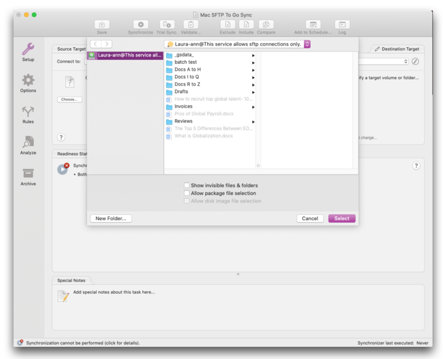 Automated FTP sync Mac