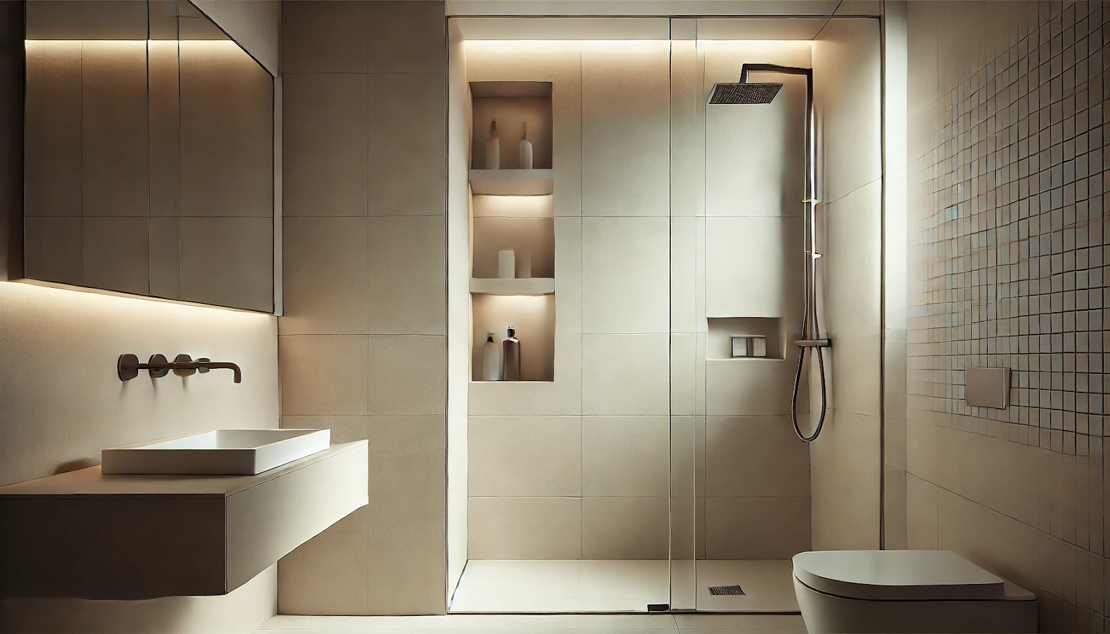 image showcasing the shower area in a modern bathroom