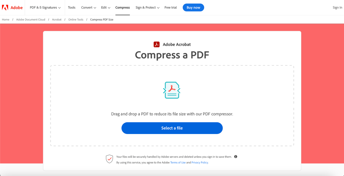 Compress PDF with Adobe Acrobat