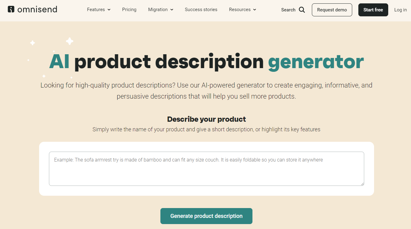 Omnisend Product Description Generator