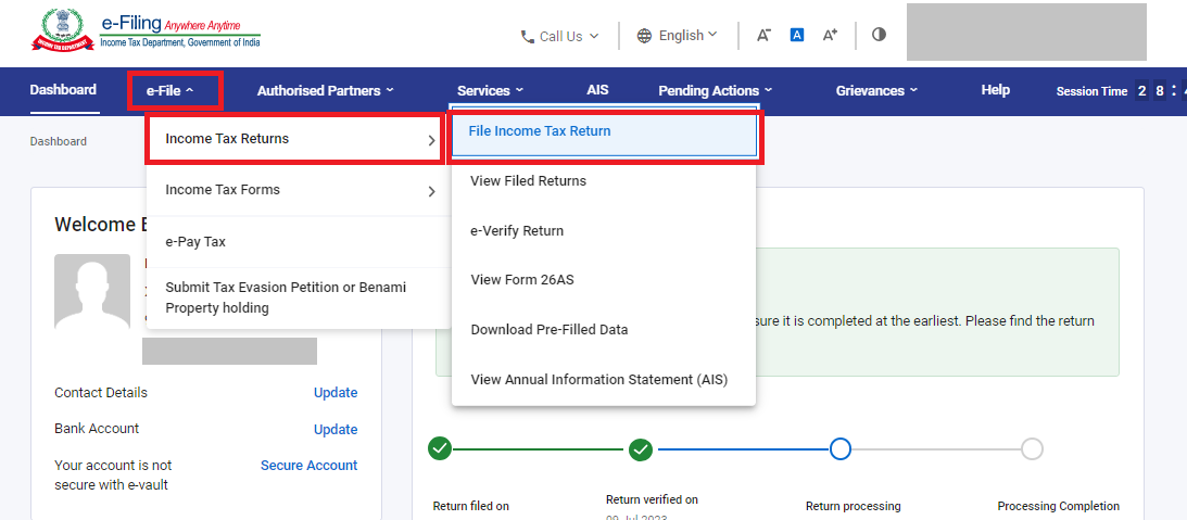 How to file ITR online on income tax portal