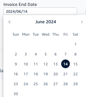 Image of date selector calendar