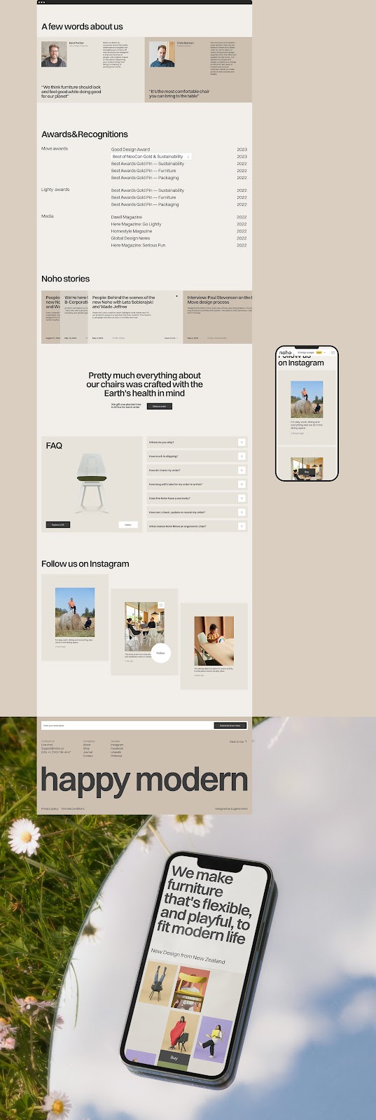 Website Web Design  furniture clean minimal Interaction design  creative visual design art direction  Sustainability