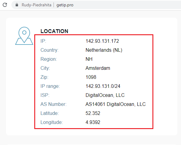 Verificar proxy en Getip