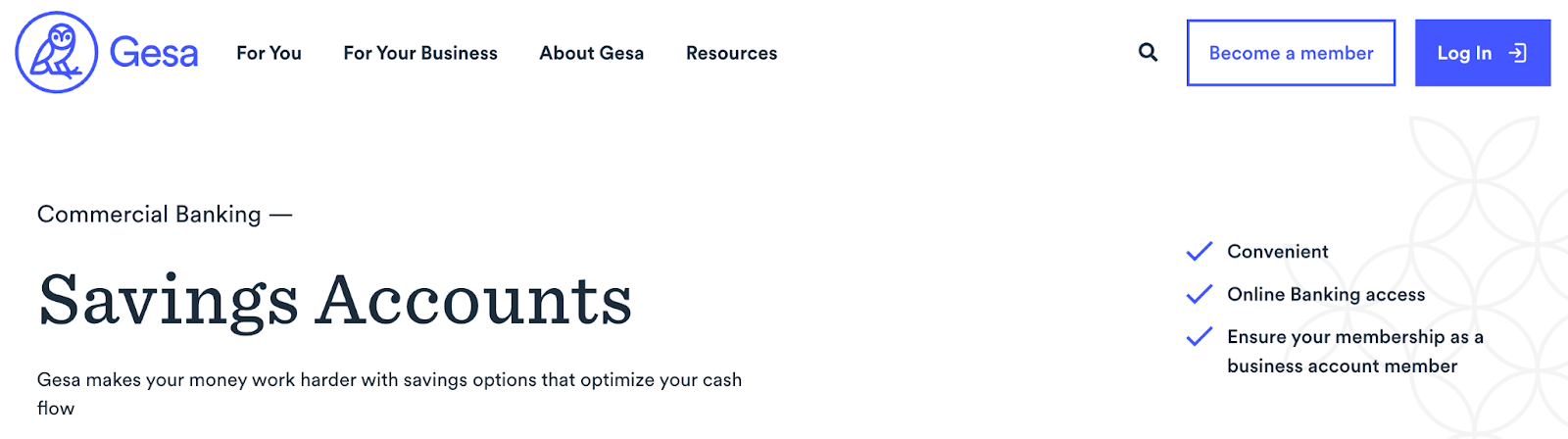 Gesa Credit Union Commercial Savings Account