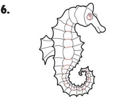 Easy Realistic Drawing of a Seahorse for Kids and beginners: A Step-by-Step Guide