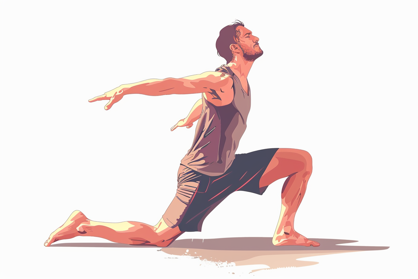 Illustration of man stretching