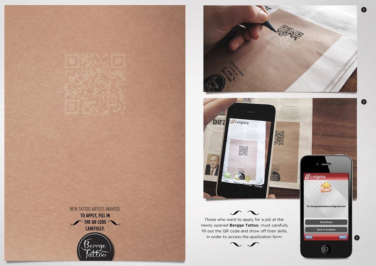 Interactive ad displaying QR code