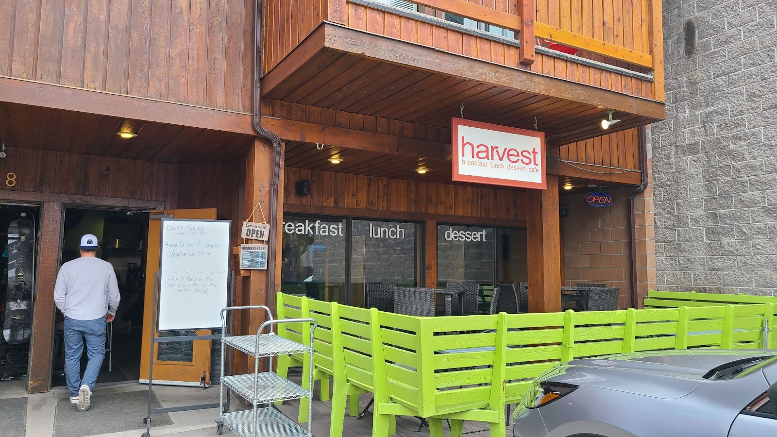 Entrance to Harvest Cafe Canmore