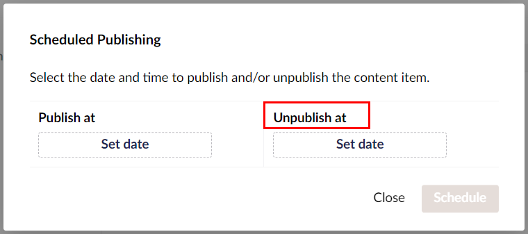 Schedualed unpublishing.