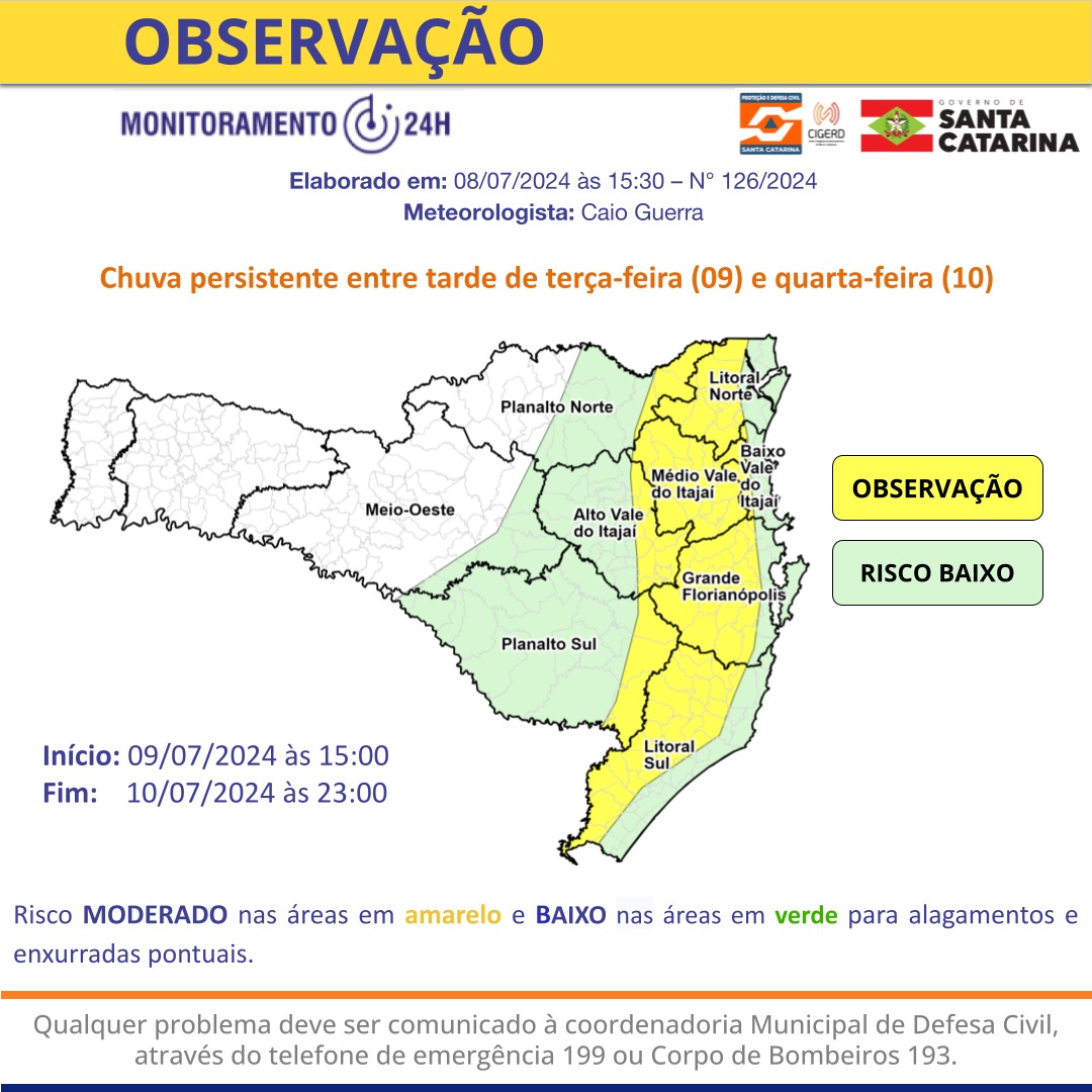 Previsao do tempo semana em Santa Catarina tem chuva persistente e temperaturas baixas Agencia de Noticias SECOM