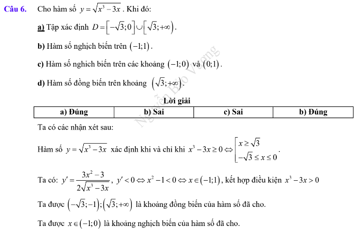 Lý thuyết Tính đơn điệu của hàm số & Các dạng bài tập