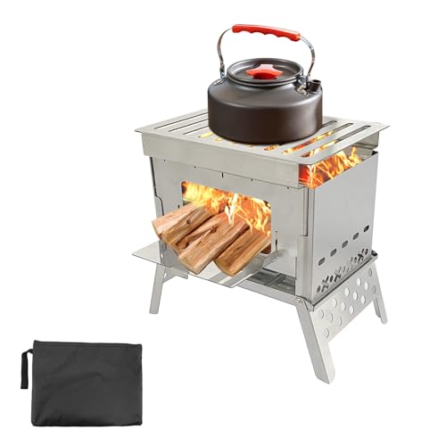 Docybuty Portable Camping Stove Wood Burning Stoves Folding Stainless Steel ...