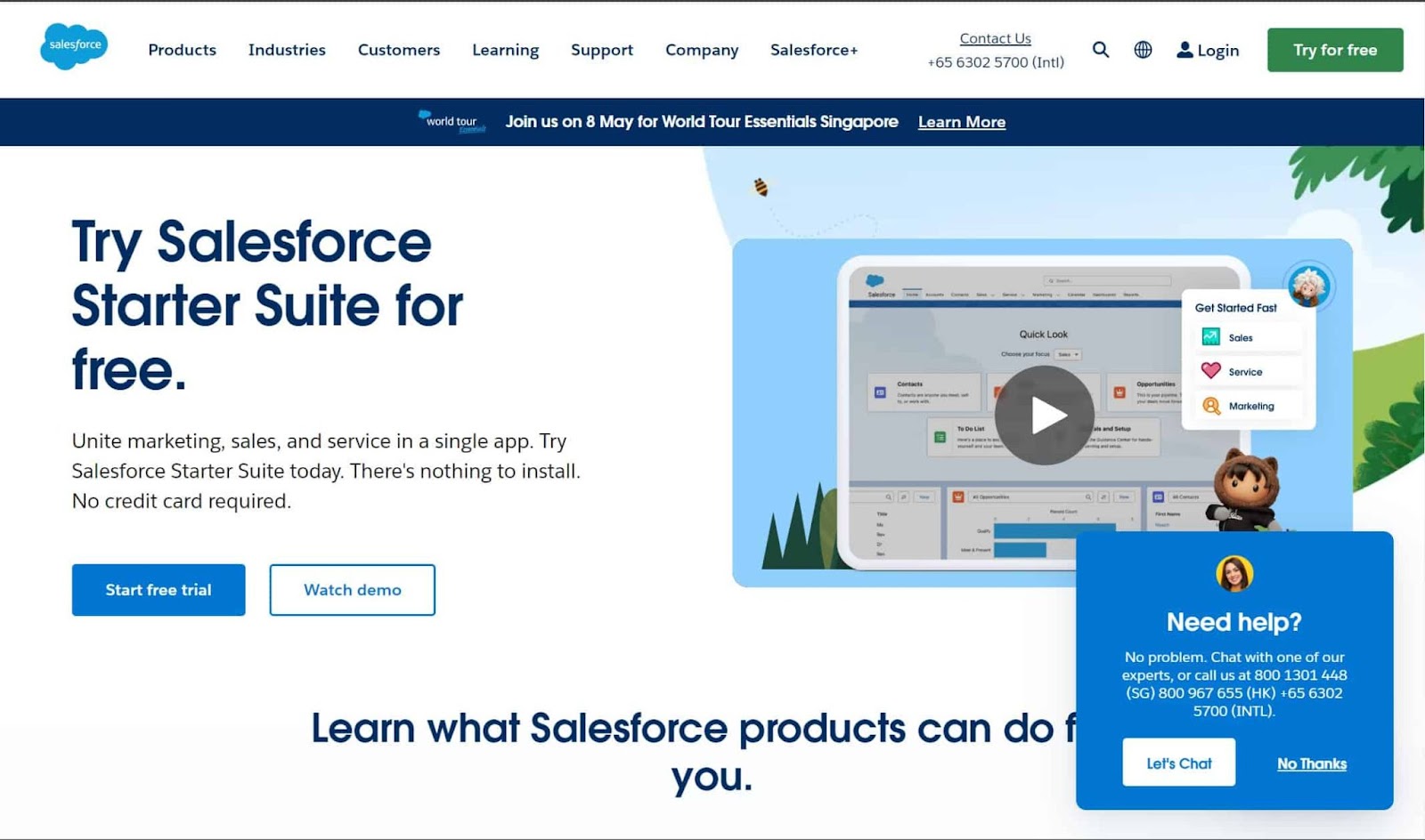 Screenshot of Salesforce website