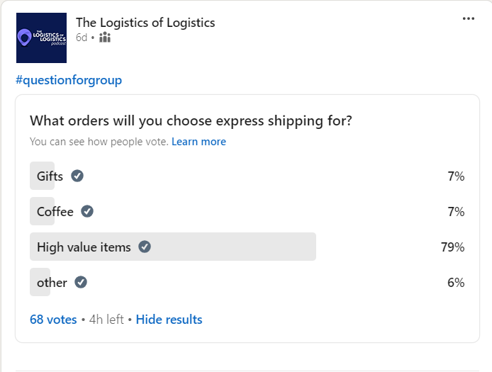 Poll on express shipping