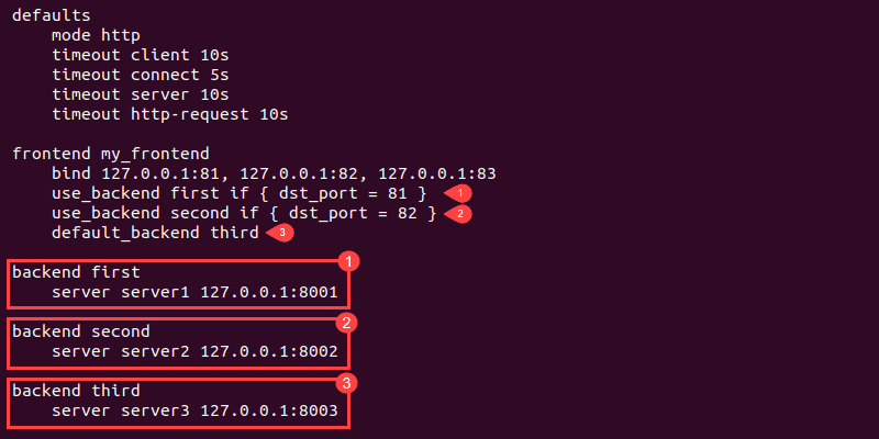 haproxy load balancer rules multiple backends