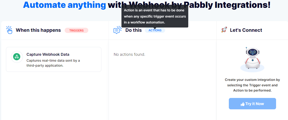 Webhook Support feature of Pabbly Connect.