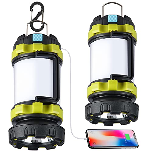 BOBKID 2 Pack Camping Lantern, Outdoor Led Camping Lantern, Rechargeable ...