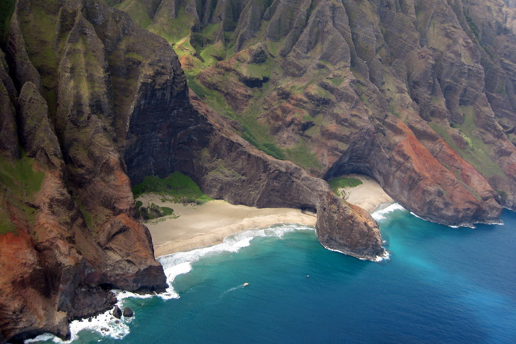 Majestic cliffs on the shore and clear waters