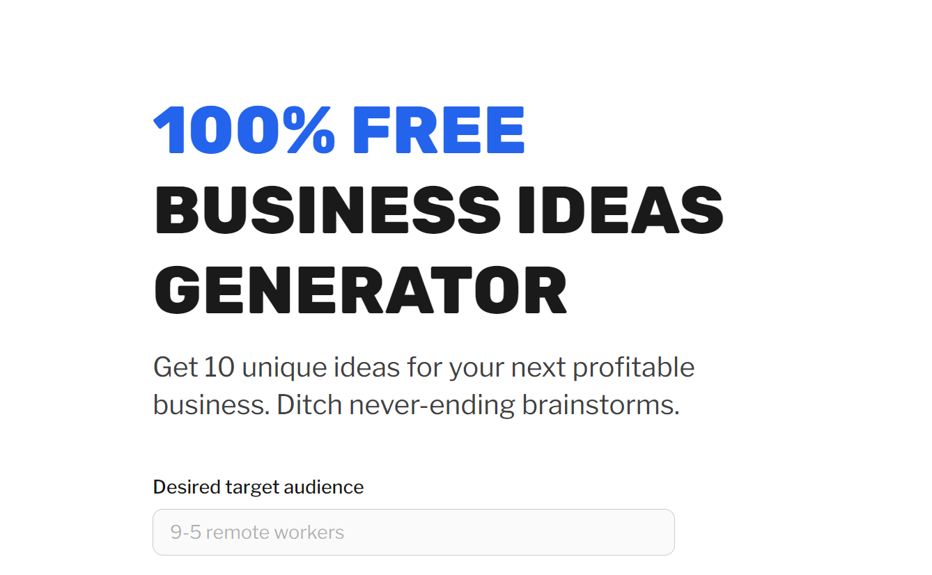 FounderPal's Business Ideas Generator