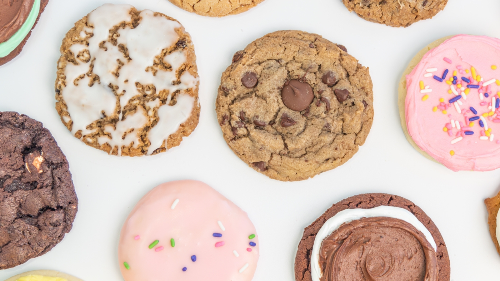 A layout of an assortment of cookies from the the Cutler Cookie Co.