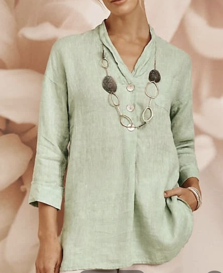 Pure Jill Yarn-Dyed Linen Button-Front Tunic