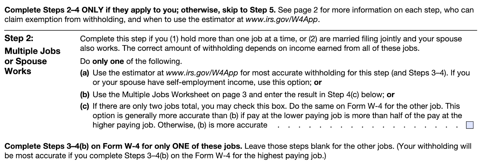 Step 2 of Form W-4