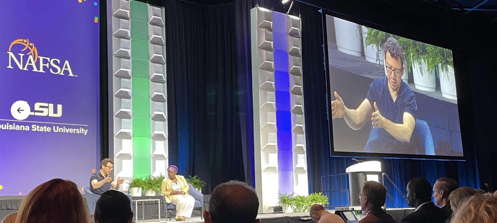 Luis von Ahn on the NAFSA stage, and on the bigscreen