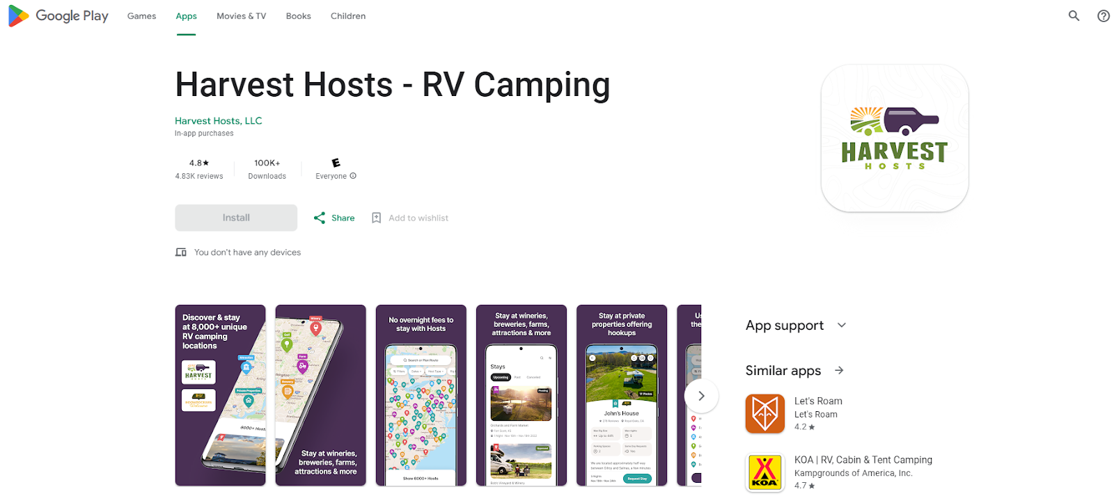Download Harvest Hosts - RV Camping