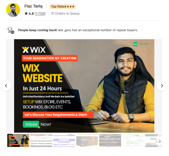 Flaz Tariq Fiverr profile page - one of the Best Website developers on Fiverr.