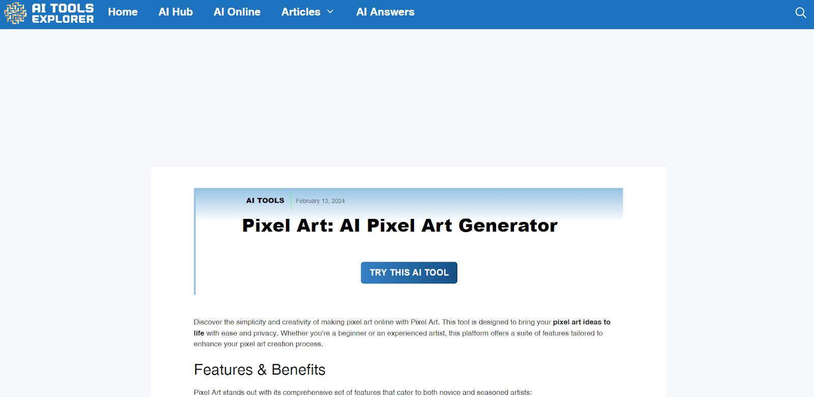 Pixel Art AI - Pixel Art Generator (AIToolsExplorer)