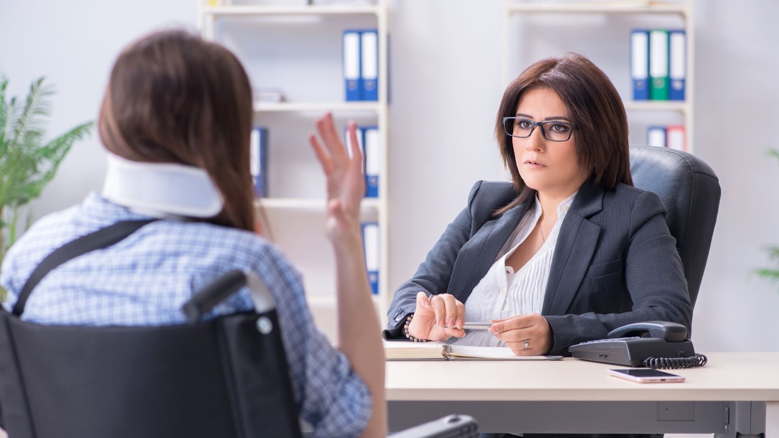 (injured person consulting with an attorney)