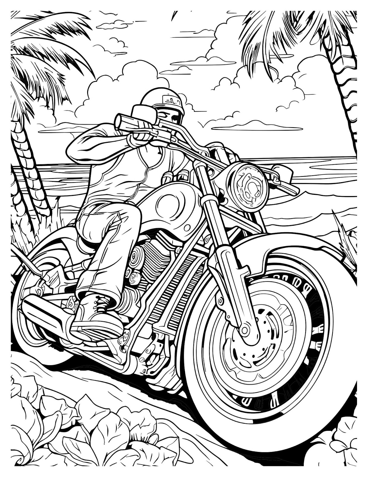 Motorcycle Coloring Pages 