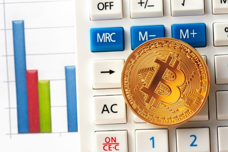 An image showing bitcoin on a keyboard