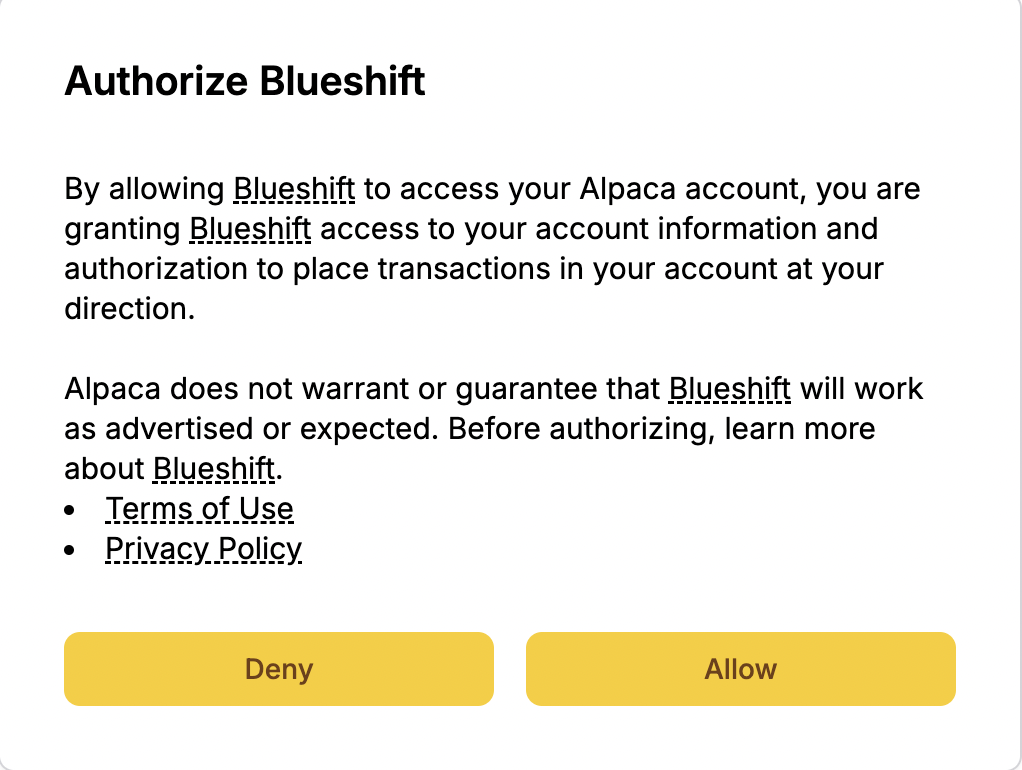 Blueshift - Authorize