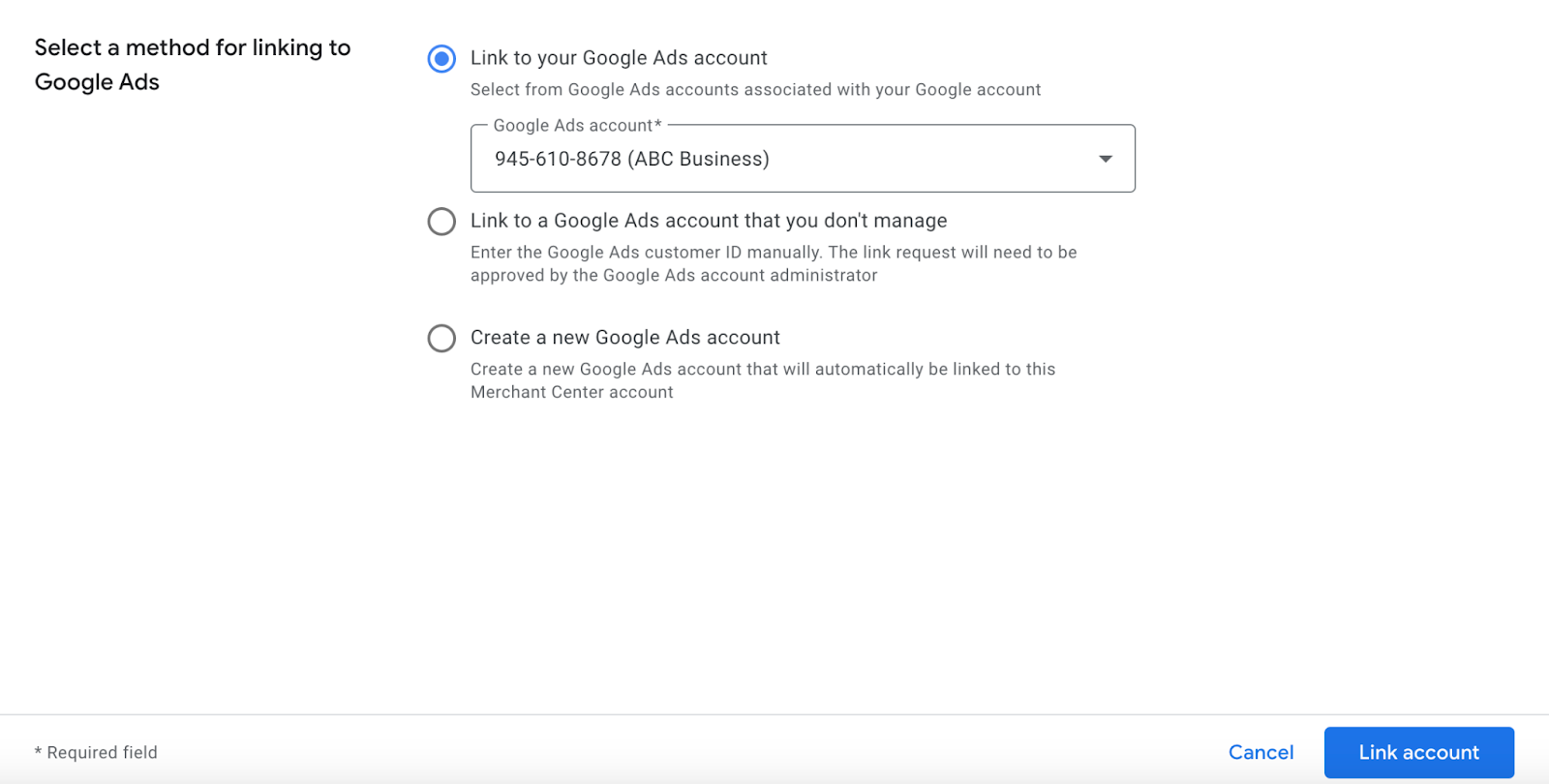 Add Google Ads Account 