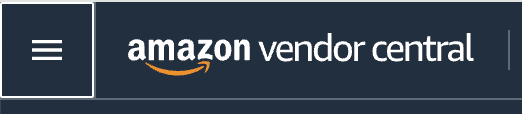 Three-lined Menu Tab next to the Amazon Vendor Central Logo